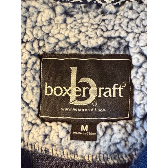 Boxercraft Sherpa Fleece Pullover 1/4 Zip Blue Cozy Winter Jacket Size M - Picture 2 of 7